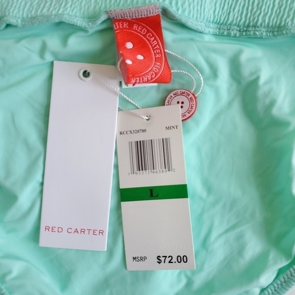 New Red Carter Textured Bikini Top & Bottom Matching Set NWT Large (8-10 US) - Picture 14 of 16